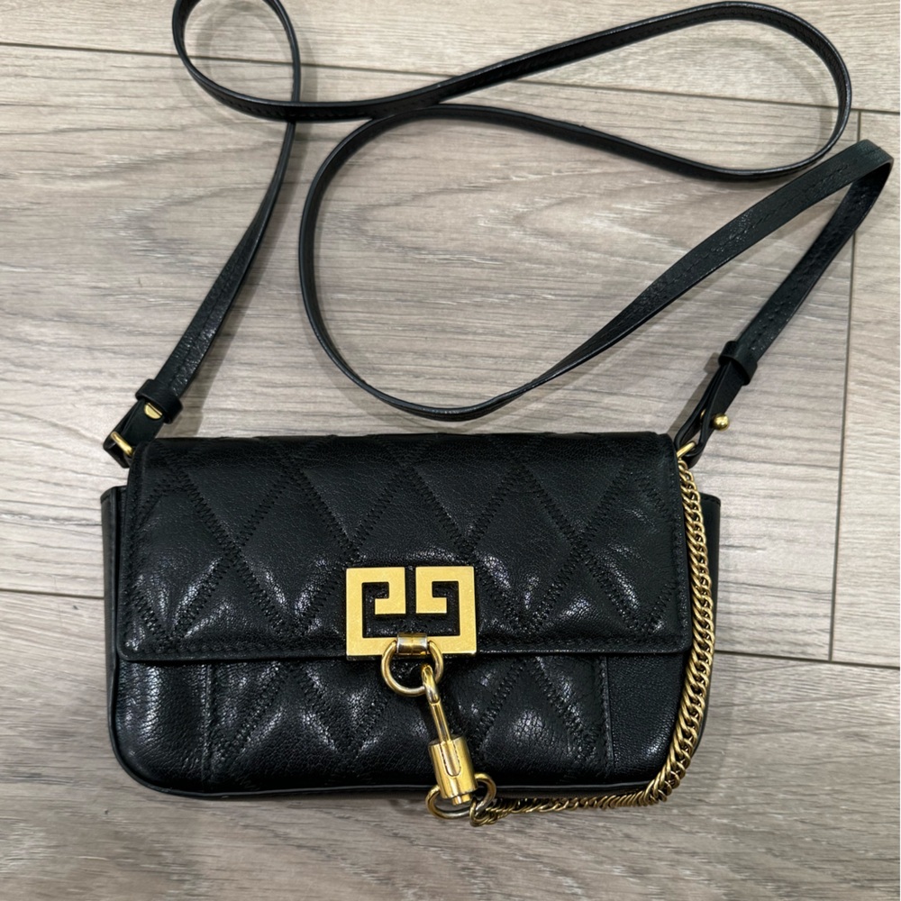 Black Givenchy crossbody bag | Embossed leather crossbody bag